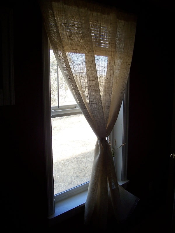 burlap curtains