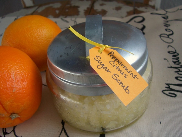 How to make Peppermint Citrus Sugar Scrub- a helpful remedy for dry skin