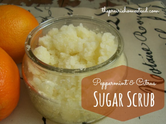 Make your own Peppermint Citrus Sugar Scrub
