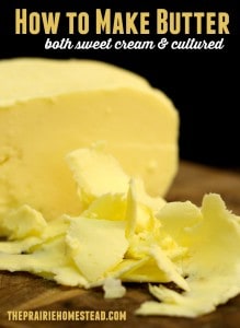 how to make butter - includes recipe for both sweet cream and cultured butter!