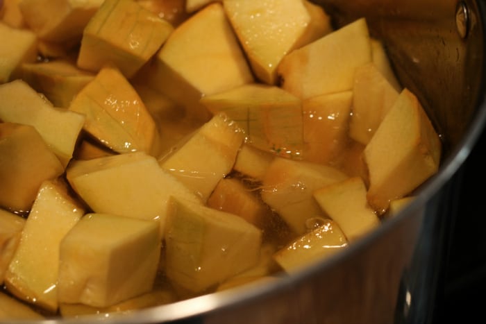 How to can pumpkin-- it's possible! You can the cubes and then mash when you are needing puree. Easy peasy.