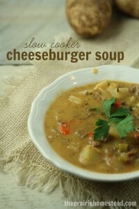 from scratch cheeseburger soup with no processed ingredients!