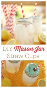 DIY mason jar cups with straw