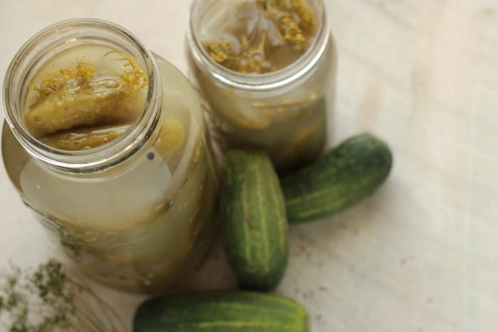 homemade fermented pickle recipe with dill and garlic