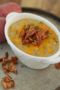 loaded baked potato soup in slow cooker
