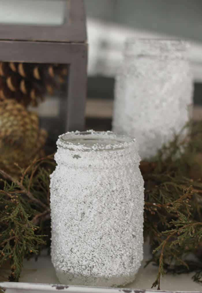 diy frosted mason jars