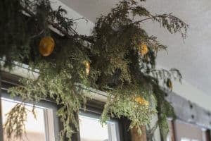 rustic homemade garland from real greenery