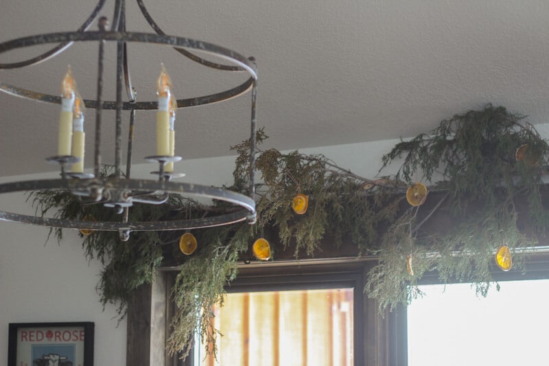 rustic homemade garland from real greenery