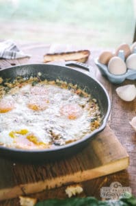 creamed chard and eggs skillet recipe