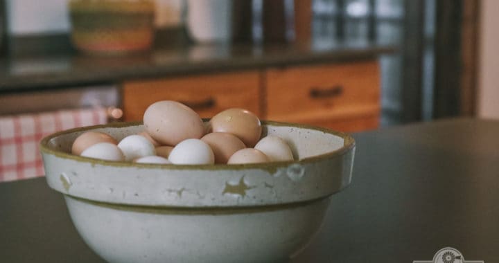 bowl of eggs farmhouse kitchen