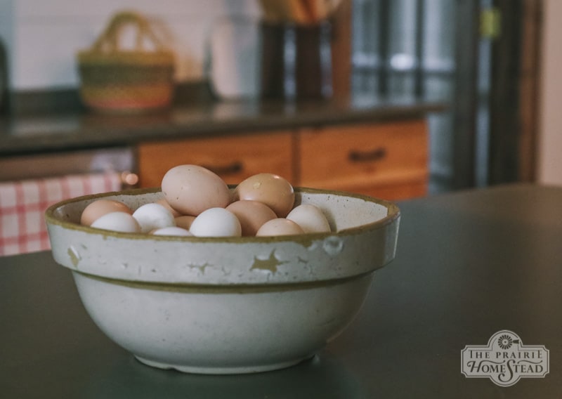 bowl of eggs farmhouse kitchen
