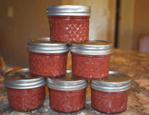 Honey Sweetened Strawberry Rhubarb Jam Recipe