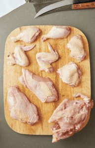 Different cuts of chicken